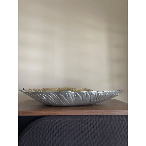 Artistic Accent Hand Decorated Glass Made In Turkey Green Gold Dish Bowl Decor - Picture 9 of 9